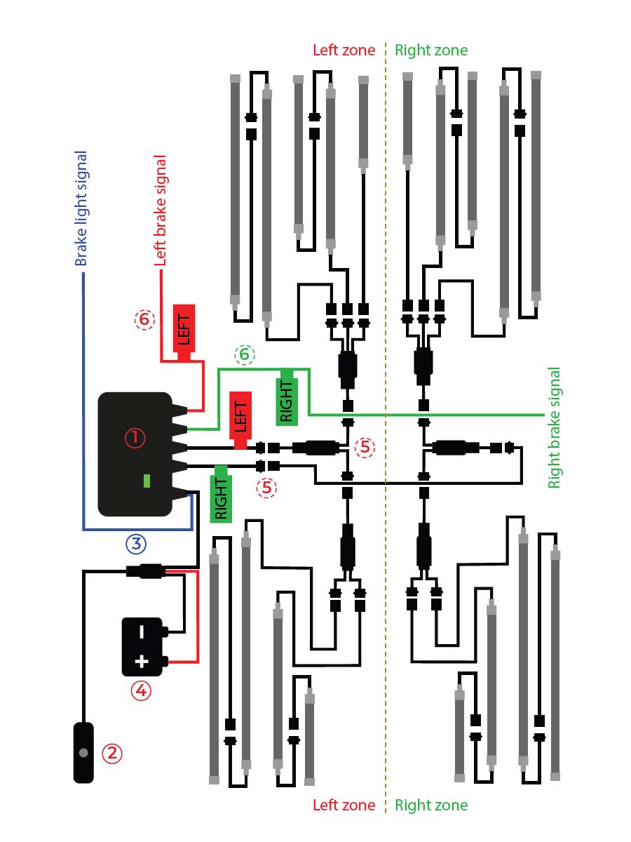 Wiring Diagram for DITRIO LED Strip Kit M18r-T