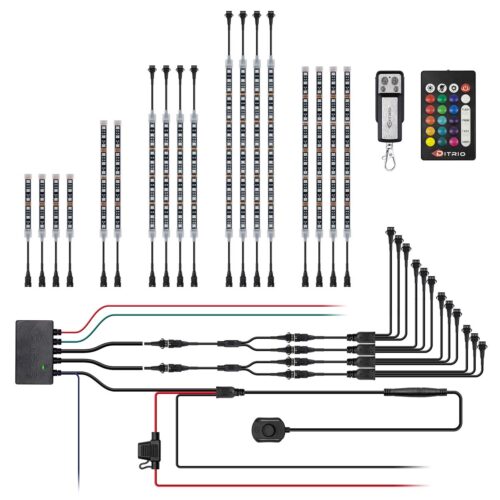 Parts of Underglow LED Strip Kit M18r-T